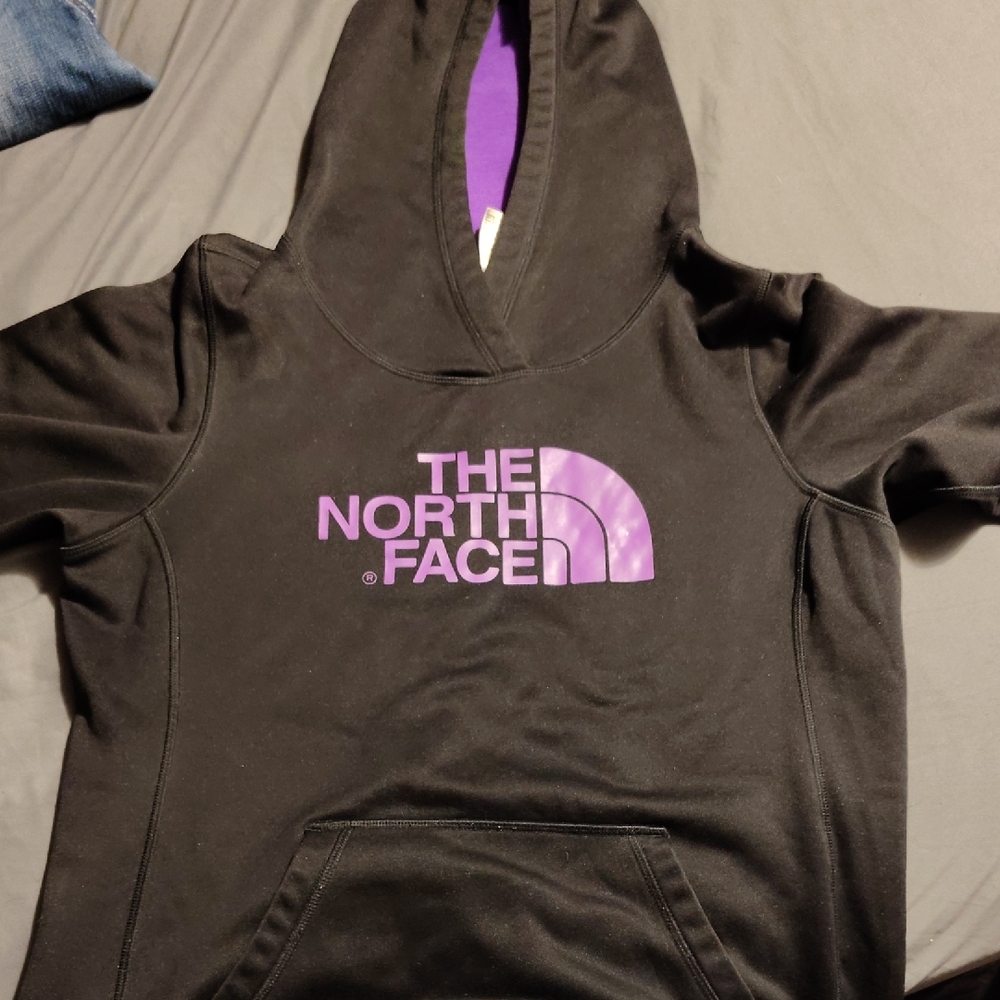 The North Face  Black and Purple Hoodie